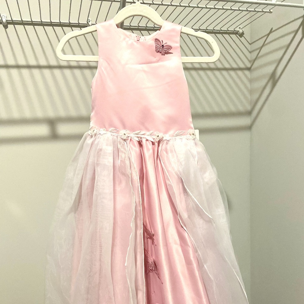 Light Pink Butter Fly Girls Dress